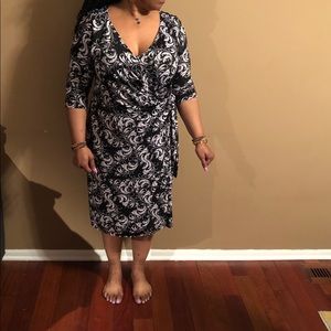 Brand New Igigi black and white wrap dress size 12